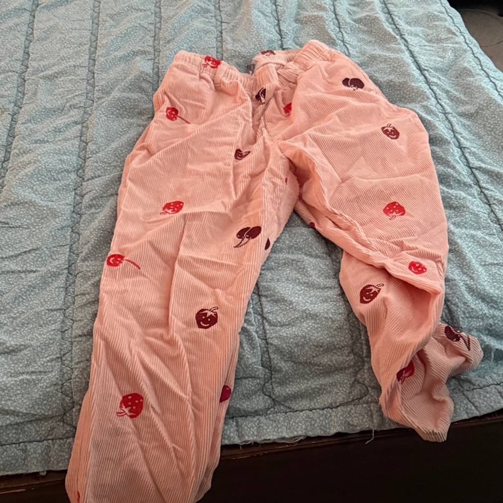 Urban Outfitters Pink w cherries corduroywith Red and Purple Accents
